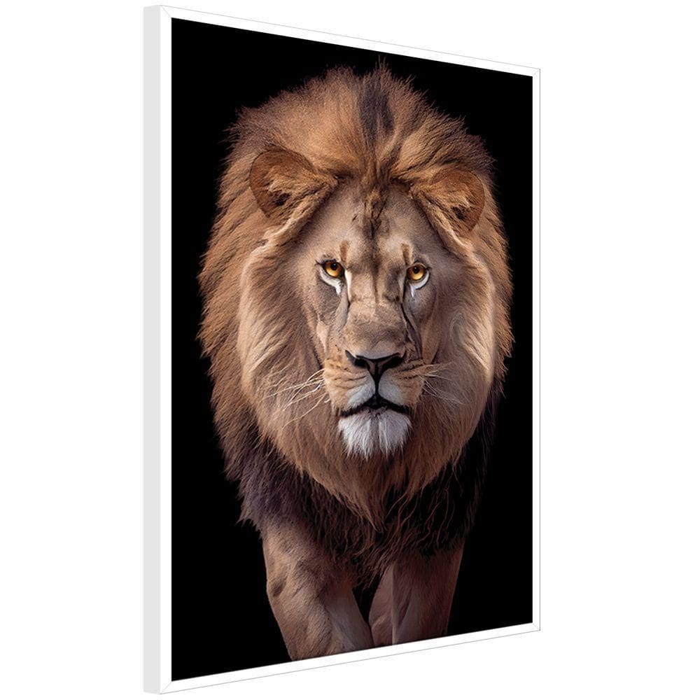 Quadro Decorativo Leão Judá Moldura Cx Alta 40x60 Titulos Moldura Branca