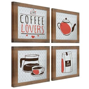 Quadro Cozinha Café Padaria Copa 20X20Cm Kit 4 Un Ypê
