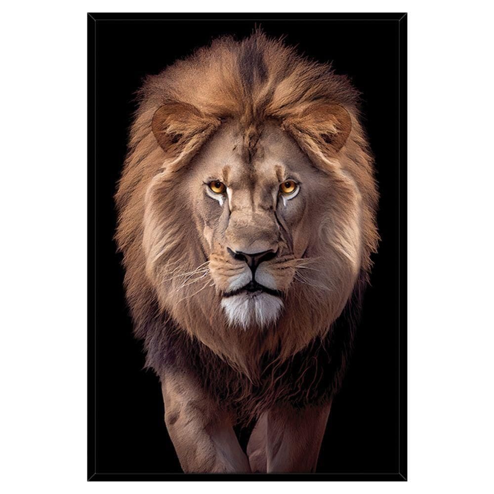 Quadro Decorativo Leão Judá Moldura Cx Alta 40x60 Titulo Moldura Preta