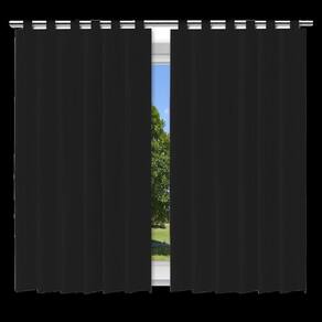 Cortina Blackout Premium Preto 280x220cm Com Alça Para Varão