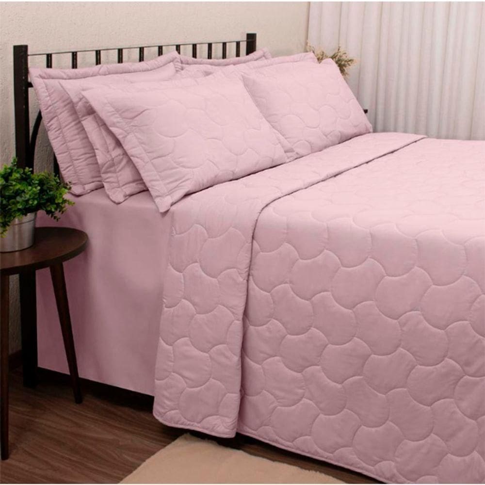 Kit Cobre Leito Buettner Liso King Sonata Rosa