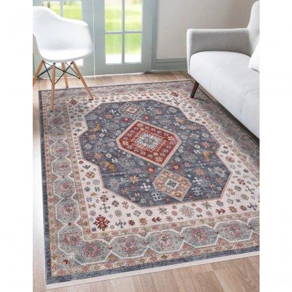 Tapete Turco Para Sala Coliseo 06 -100 X 150Cm Cinza