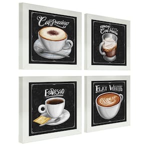 Quadro Decorativo Café Expresso Padaria 12X12Cm 4 Un Branca