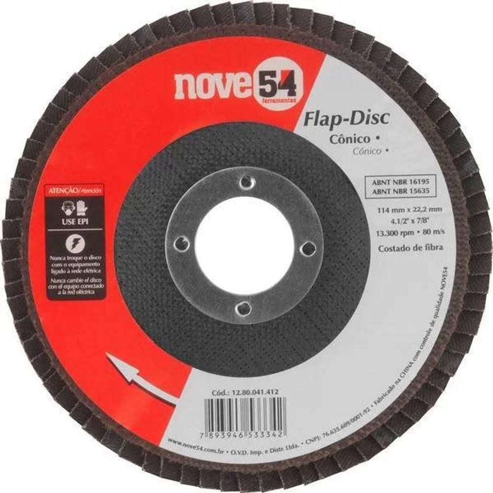 Disco Flap Disc Conico 4.1/2 G60 - Nove54