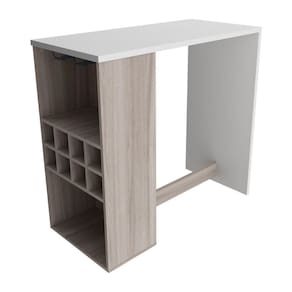 Bancada Para Cozinha 110cm Com Adega E Porta-taças Multimóveis Cr20342 Carvalho/branco