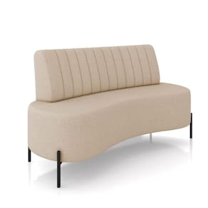 Sofá 2 Lugares Living 160cm Pé Ferro Pto Maraú Linho K01 - D\`rossi Cor Bege