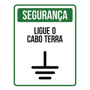 Placa Segurança Aviso Sinalização Ligue O Cabo Terra 36X46