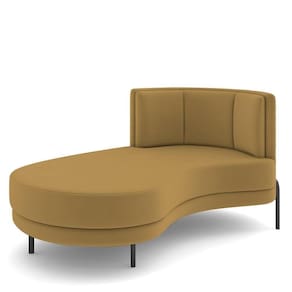 Sofá Chaise Longue Living Lucca Esquerdo D02 Veludo Mostarda C-260