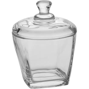 Potiche Vidro Vaso Bomboniere 11x8x8cm Transparente
