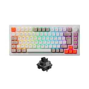 Teclado Akko 5075S Steam Engine Abnt2 Switch V3 Cream Black