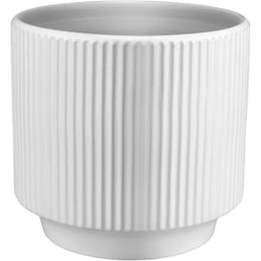 Cachepô Vaso Decorativo Planta Redondo Home&co Cerâmica 12x13x13cm Gelo