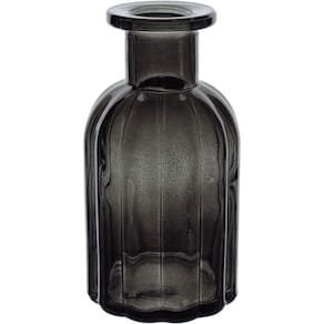 Vaso Decorativo Enfeite Casa Garrafa Home&co Vidro 14x7x7cm Fume