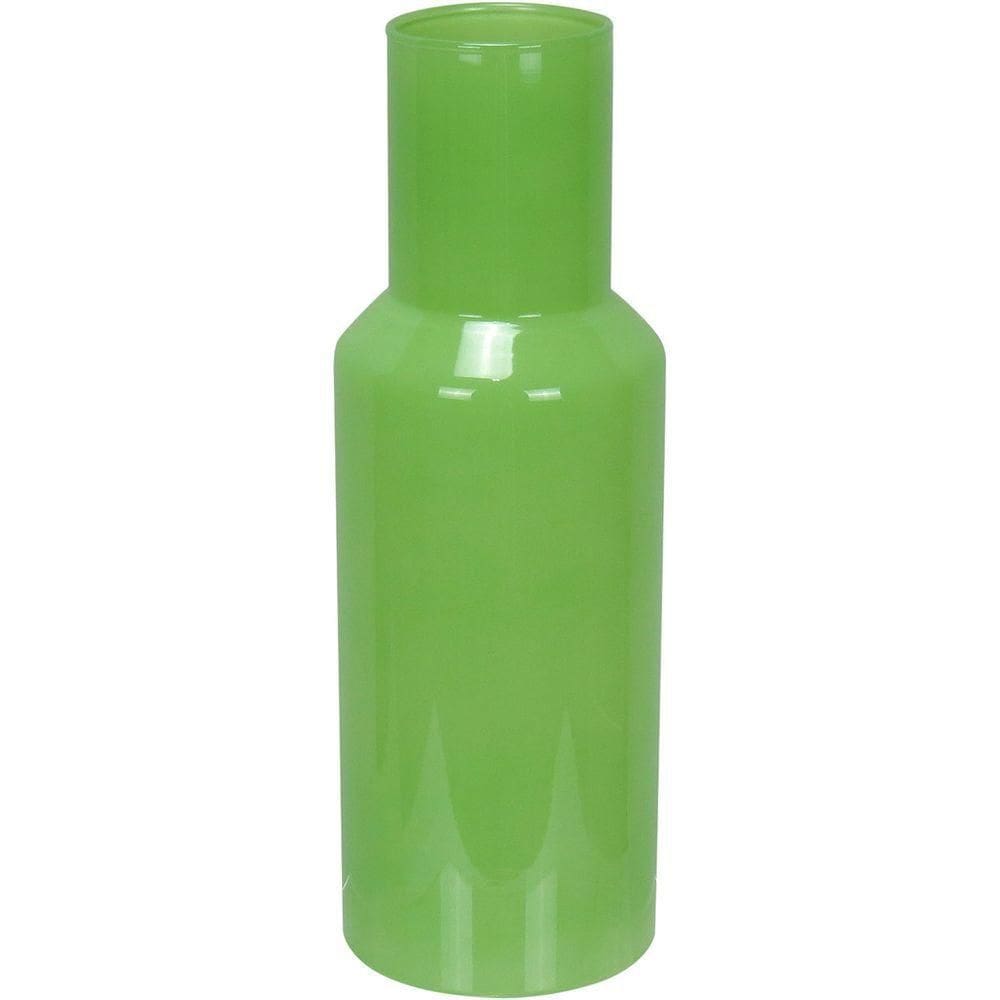 Vaso Decorativo Enfeite Casa Garrafa Home&co Vidro 26x9x9cm Verde
