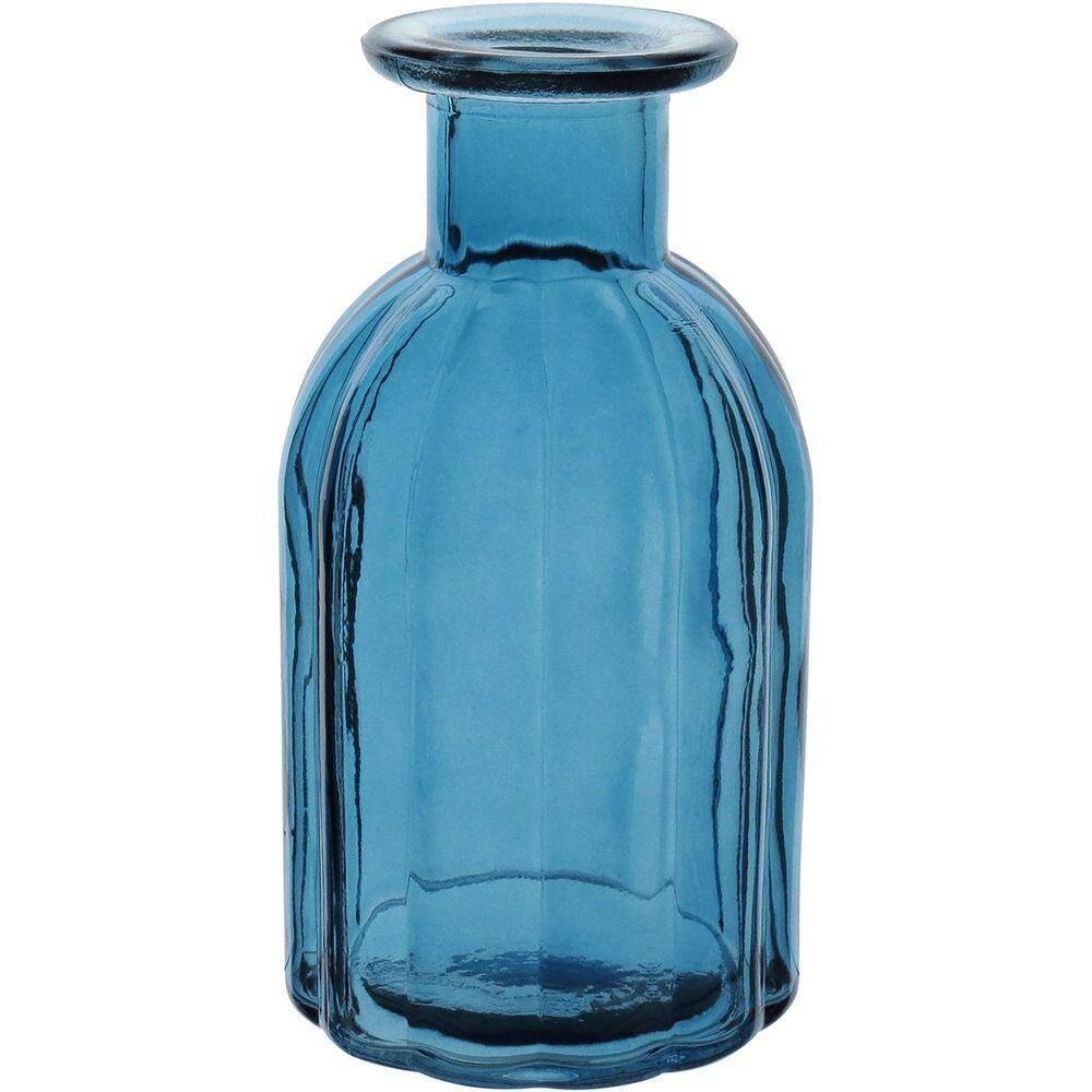 Vaso Decorativo Enfeite Casa Garrafa Home&co Vidro 10x5x5cm Azul