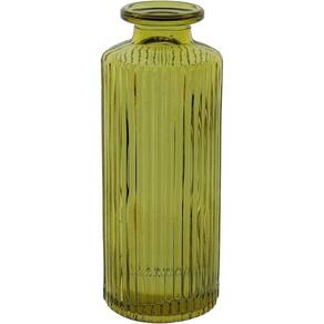 Vaso Decorativo Enfeite Casa Garrafa Home&co Vidro 13x5x5cm Amarelo