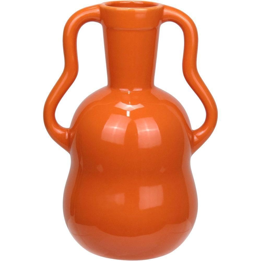 Vaso Decorativo Enfeite Casa Home&co Cerâmica 25x17x17cm Laranja