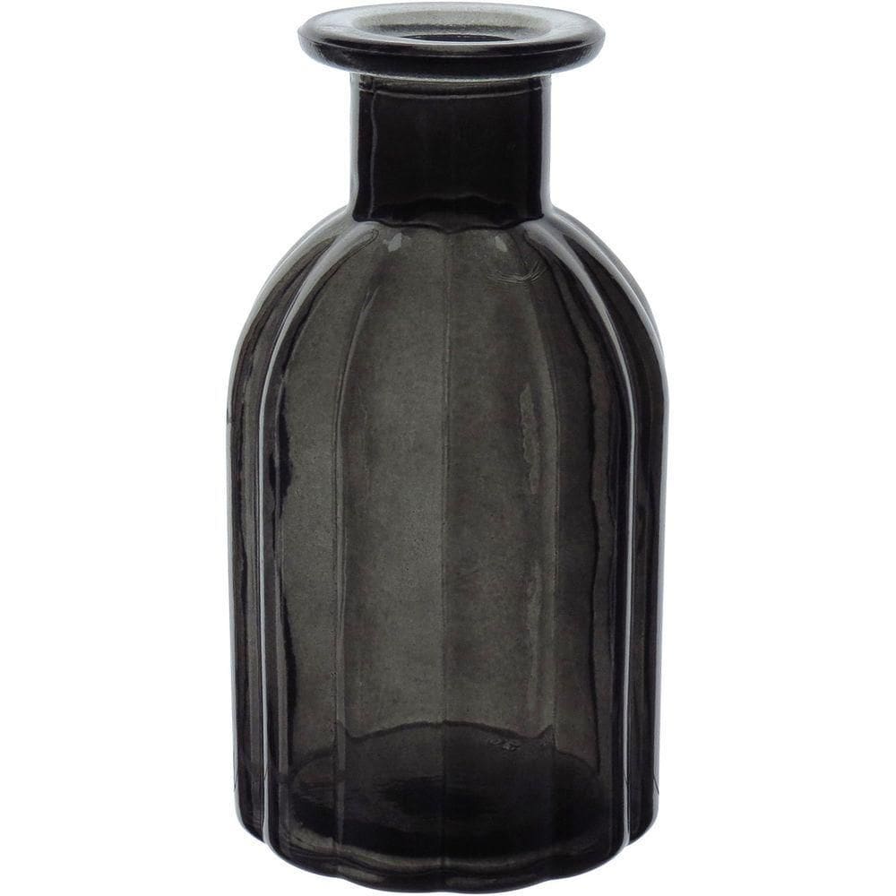 Vaso Decorativo Enfeite Casa Garrafa Home&co Vidro 10x5x5cm Fume