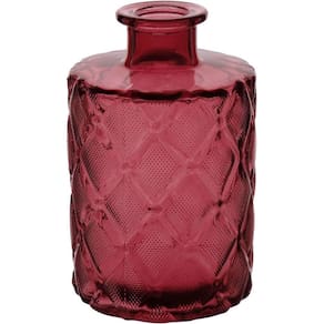 Vaso Decorativo Enfeite Casa Garrafa Home&co Vidro 11x7x7cm Vinho