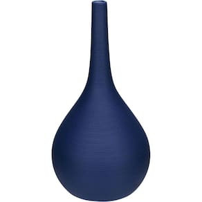 Vaso Decorativo Enfiete Casa Aparador Garrafa Home&co Cerâmica 29x15x15cm Azul Navy