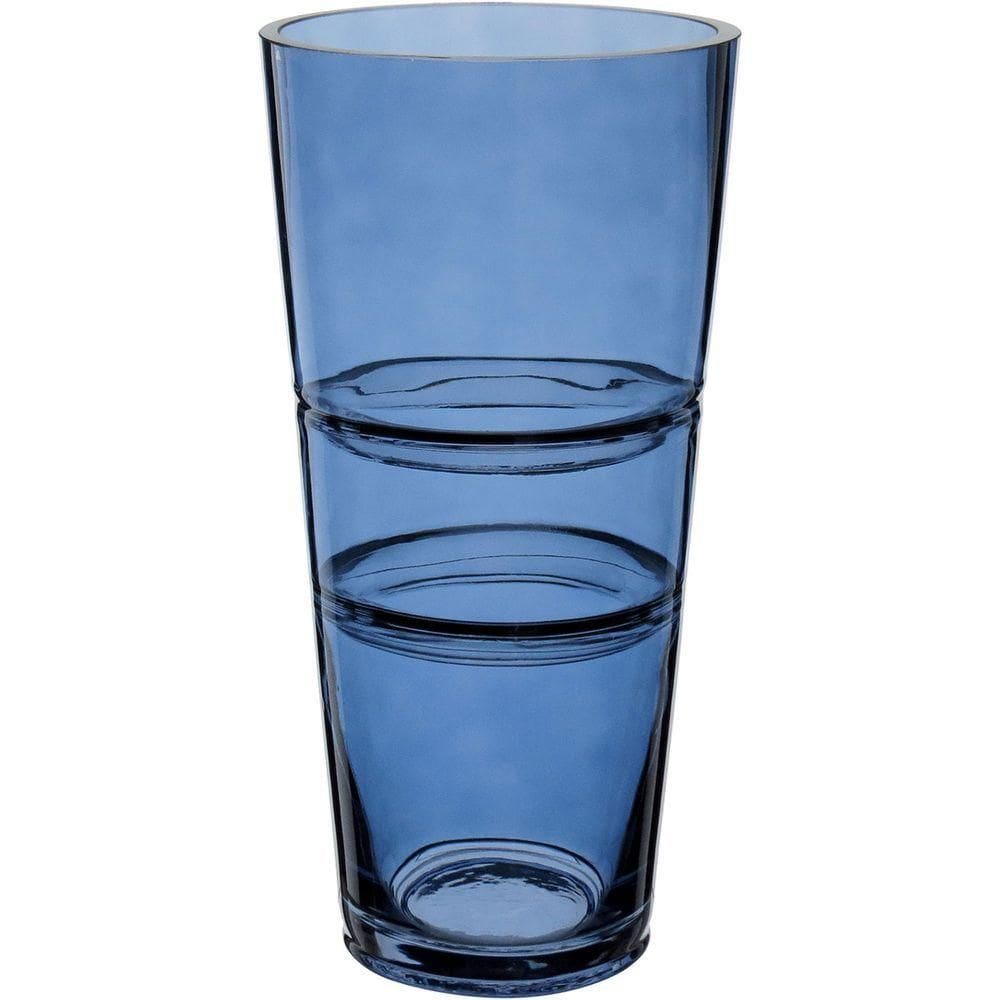 Vaso Decorativo Enfeite Casa Home&co Vidro 28x14x14cm Azul