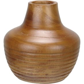 Vaso Decorativo Enfeite Casa Aparador Home&co Madeira 15x15x15cm Natural