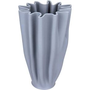 Vaso Decorativo Enfiete Casa Aparador 3d Home&co Cerâmica 25x18x18cm Cinza