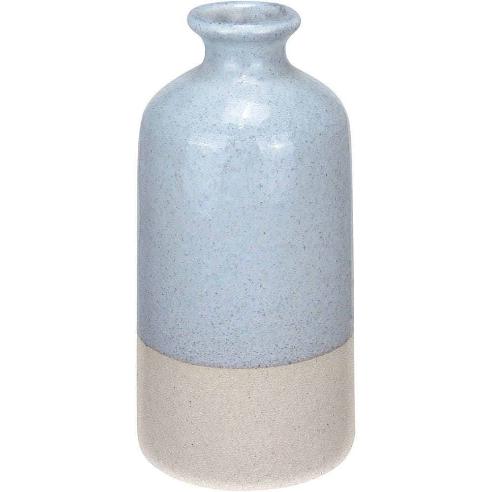 Vaso Decorativo Enfeite Casa Aparador Garrafa Home&co Cerâmica 20x10x10cm Cinza