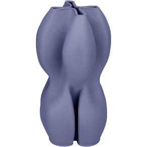 Vaso Decorativo Enfiete Casa Aparador 3d Home&co Cerâmica 24x13x13cm Azul