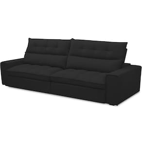 Sofá Retrátil Reclinável Para Sala De Estar Living 250cm Dimas F04 Veludo Preto