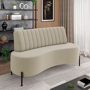 Sofá 2 Lugares Living 160cm Pé Ferro Pto Maraú Veludo K01 - D\`rossi Cor Cinza