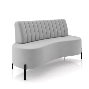 Sofá 2 Lugares Living 135cm Pé Ferro Pto Maraú Veludo K01 - D\`rossi Cor Cinza
