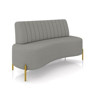 Sofá 2 Lugares Living 160cm Pé Ferro Dourado Maraú Bouclê Cinza K01 - D\`rossi
