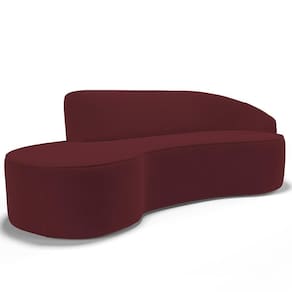 Sofá 4 Lugares Curvo Living Firenze Direito D02 Veludo Marsala 260cm C-278 - Lyam