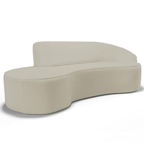 Sofá 3 Lugares Curvo Living Firenze Direito D02 Corano Bege 180cm C-26 - Lyam