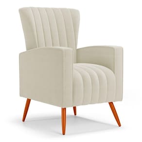 Poltrona Decorativa Melody Com Pés Palito Bouclê Bege - Desk Design