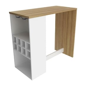 Bancada Para Cozinha 110cm Com Adega E Porta-taças Multimóveis Cr20342 Branco/amêndoa