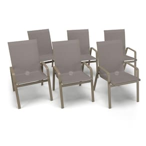 Kit 6 Cadeiras Riviera Piscina Alumínio Fendi Tela Fendi