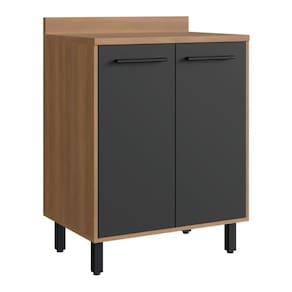 Balcão De Cozinha 70cm Para Cooktop Com Tampo E 2 Portas Havana Multimóveis Cr20309 Rovere/grafite