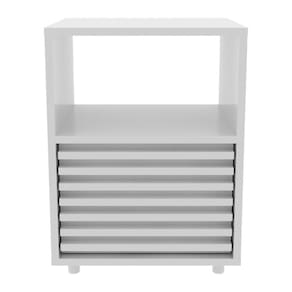 Mesa De Cabeceira 38,3cm Com 1 Gaveta Ripada Multimóveis Cr35246 Branco