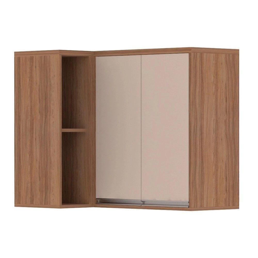 Armário Canto Reto Lari 95 Cm 2 Portas Connect Com Nicho Lateral Luciane Móveis