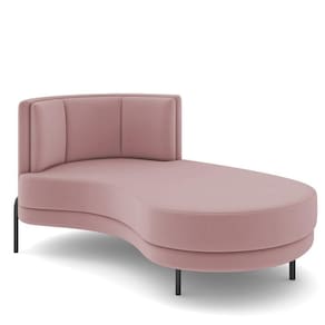 Sofá Chaise Longue Living Lucca Direito D02 Veludo Rosê C-305