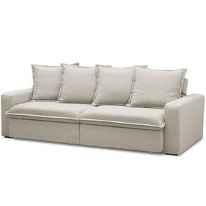 Sofá Retrátil Reclinável Living 235cm Vêneto F04 Veludo Bege