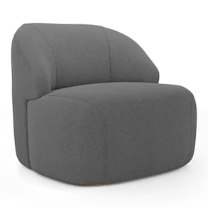Poltrona Decorativa Living Kaya Orgânica Bouclê Cinza Escuro - Desk Design