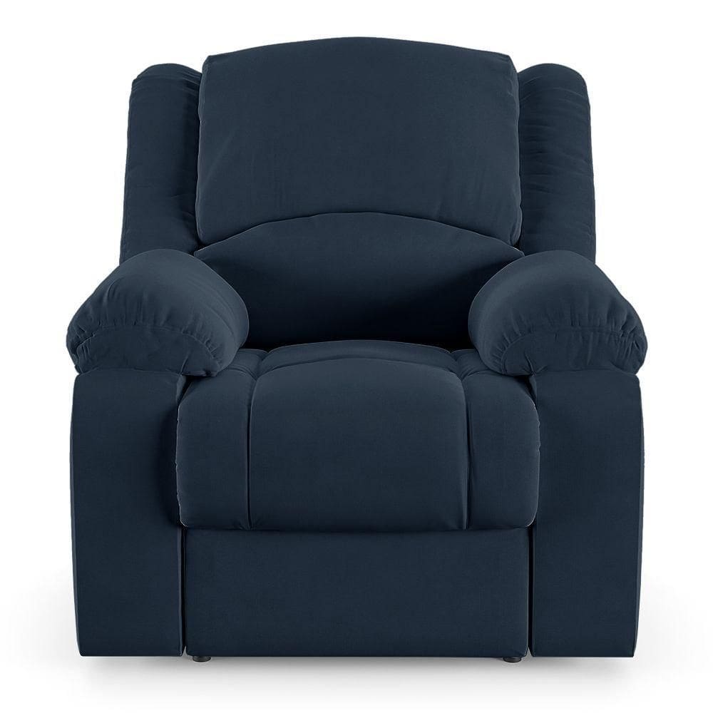 Poltrona Do Papai Reclinável Melim Controle Power Elétrico Usb Veludo Fh1 - D\`rossi Cor Azul
