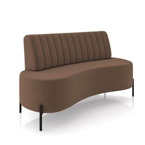 Sofá 2 Lugares Living 135cm Pé Ferro Pto Maraú Veludo K01 - D\`rossi Cor Marrom