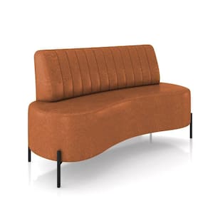 Sofá 2 Lugares Living 160cm Pé Ferro Pto Maraú Sintético Pu Nozes K01 - D\`rossi