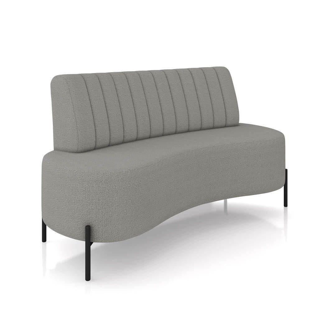 Sofá 2 Lugares Living 135cm Pé Ferro Pto Maraú Bouclê Cinza K01 - D\`rossi