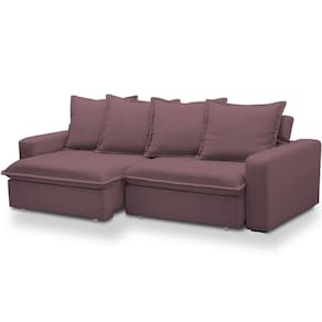 Sofá Retrátil Reclinável Living 235cm Vêneto F04 Veludo Lilás