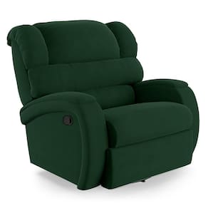 Poltrona Do Papai Reclinável Napoli Glider Giratória Usb Veludo Verde Fh1 - D\`rossi