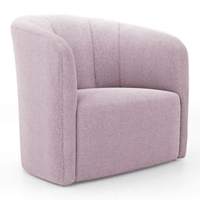 Poltrona Decorativa Living Abby Bouclê Rosê - Desk Design